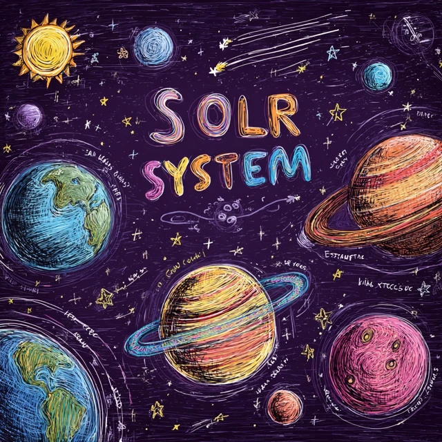Solar System Illustration Preschool Science Book