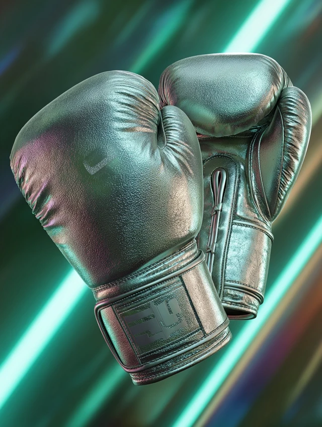 Metallic Boxing Gloves Futuristic Product Photography