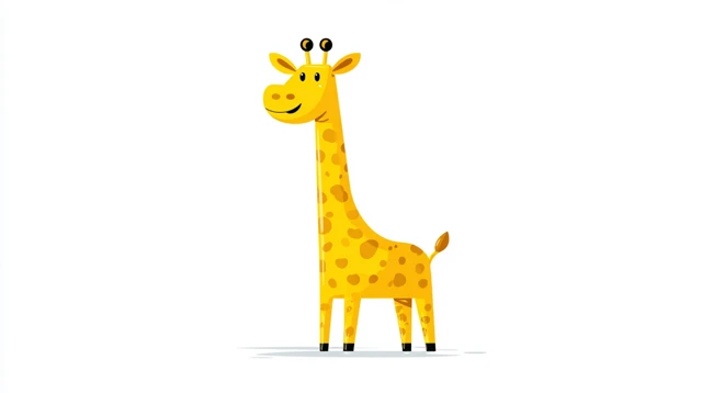Smiling Giraffe Cartoon Illustration for Kids