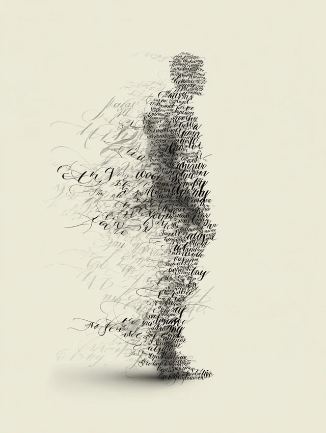 Human Silhouette Handwritten Quotes Art