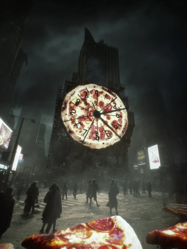 Pizza Doomsday Clock Gothic Times Square