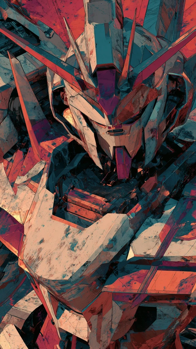 Abstract Gundam Art 1980s Comic Style 8K
