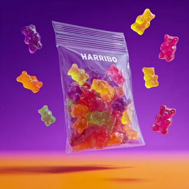 Gummy Bears in a Bag Product Photography