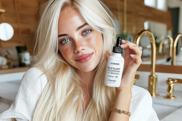Luxury Skincare Portrait Platinum Blonde Beauty