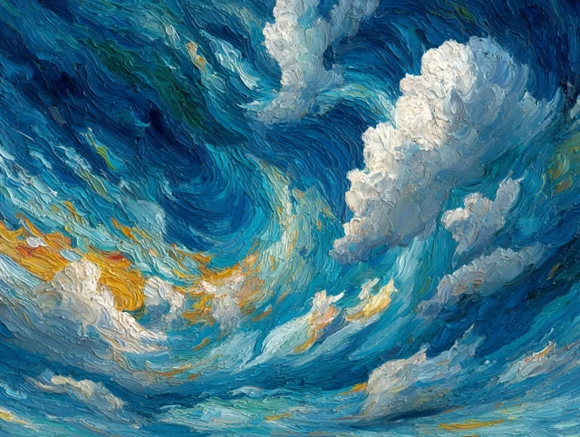 Van Gogh Inspired Swirling Sky Painting