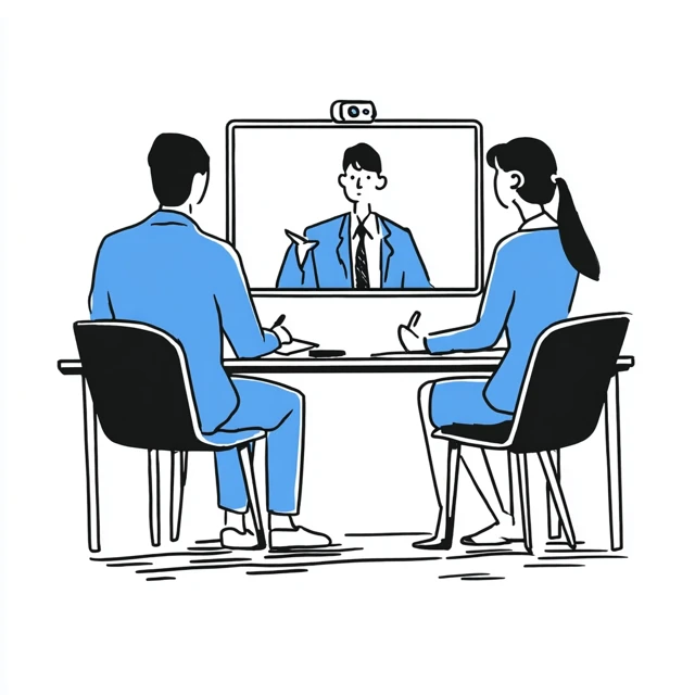 Remote Meeting Illustration Ghibli Style