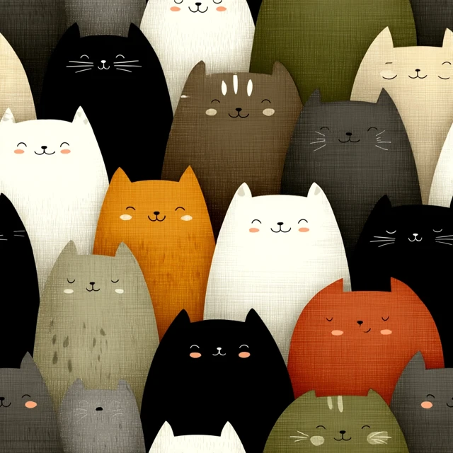 Cute Kitten Clipart: Whimsical Cat Illustration