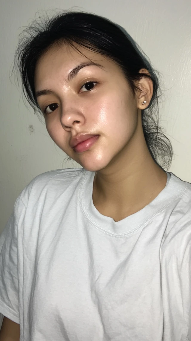 Natural Beauty Chinese Woman Makeup Free Selfie