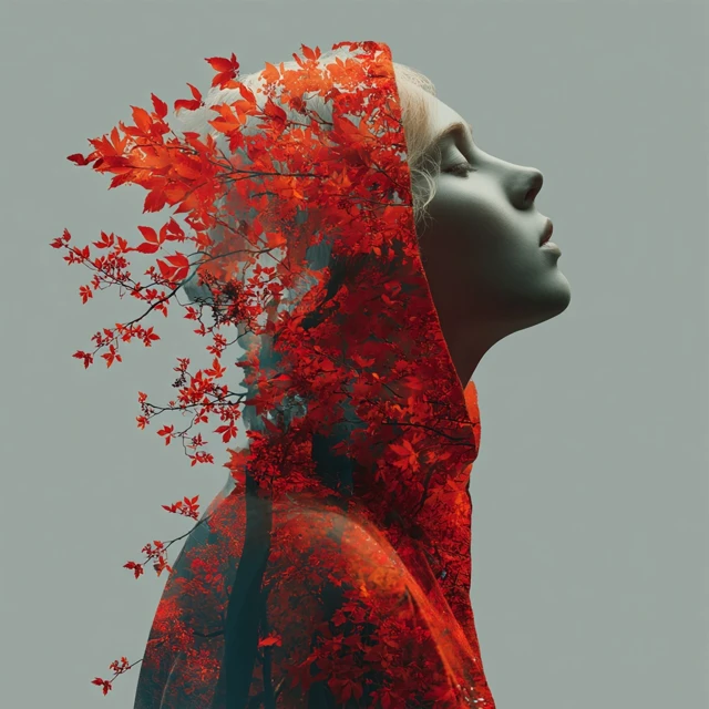 Woman to Red Viburnum Morph Transformation