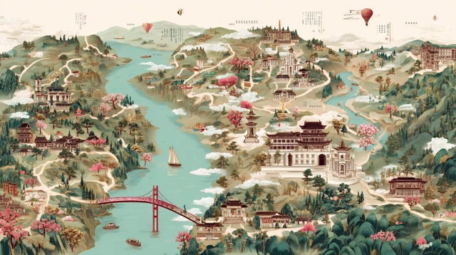 Illustrated Map of Northern Chongqing City