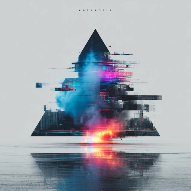 Futuristic Glitch Logo Design: Abstract Triangle
