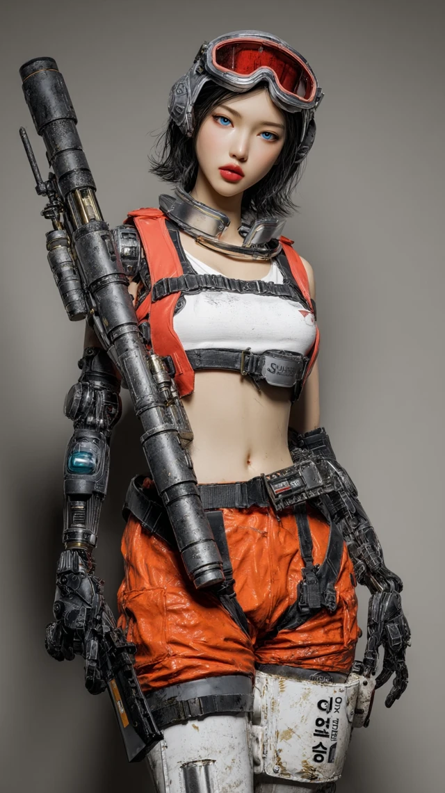 Mecha Girl with Bazooka Hyper Realistic
