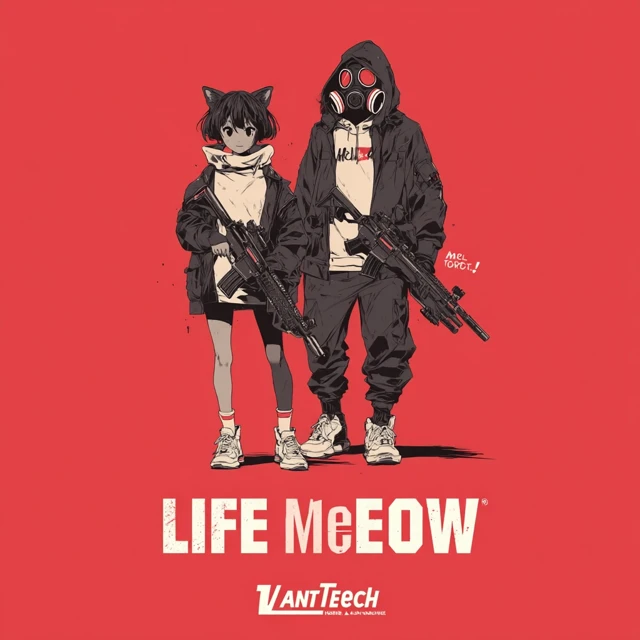Life Meow Anime Art Featuring Cat Girls and Guns