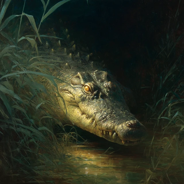 Crocodile in Riverbank: Ancient Predator