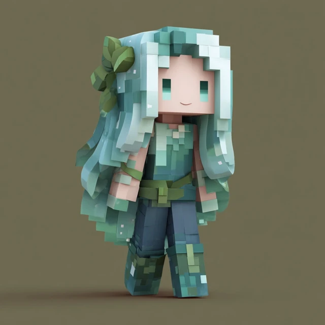 AquaLush Minecraft Skin Magical Water Adventurer