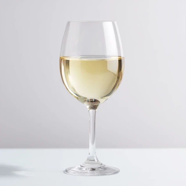 Glass of Sauvignon Blanc Wine on White Background