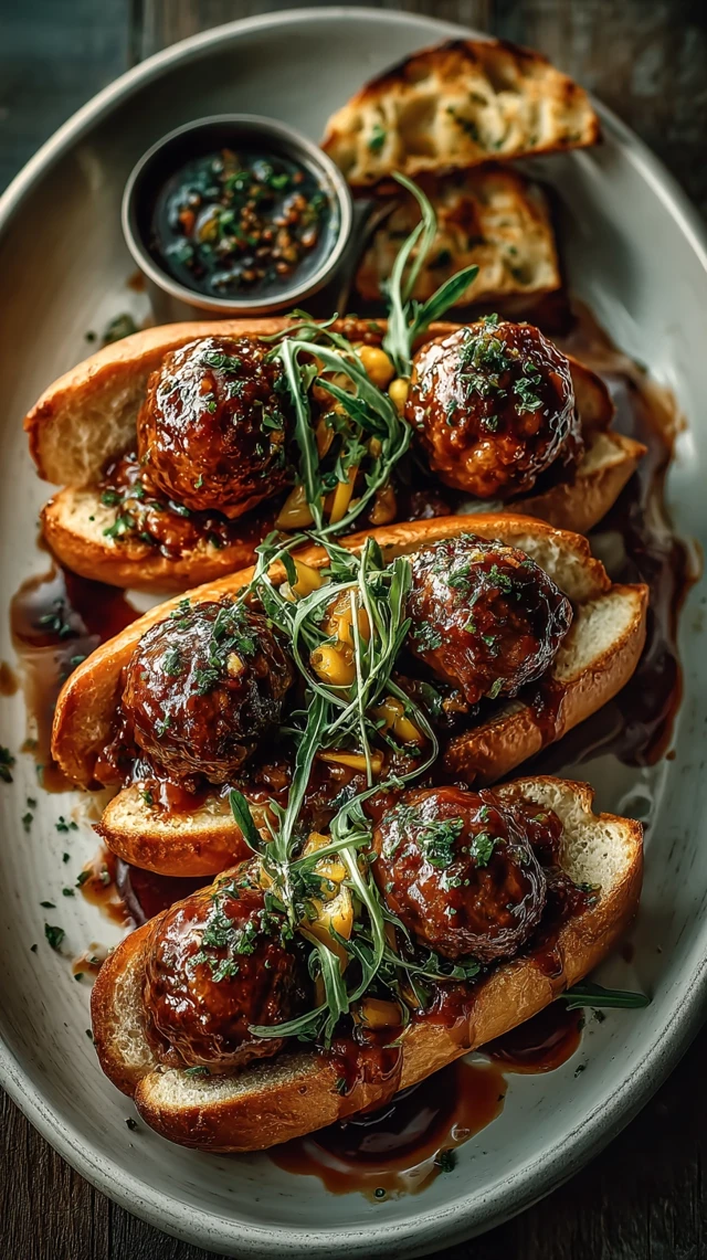 Delicious Meatball Sandwiches Food Photography
