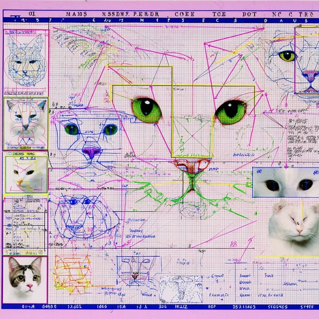 Cat Analysis Diagram Detailed Illustration