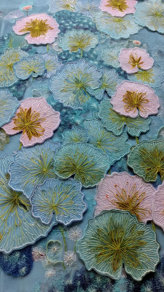 Lotus Leaf Art Floral Pattern Design