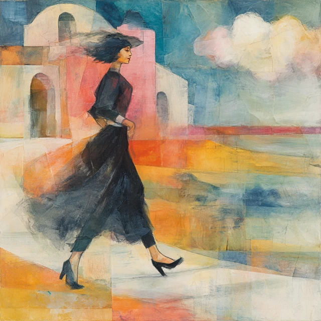 Woman in Black Artistic Surreal Scene