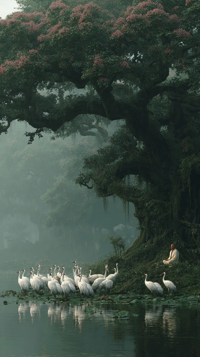 Crane Pond Meditation Ancient Vietnam