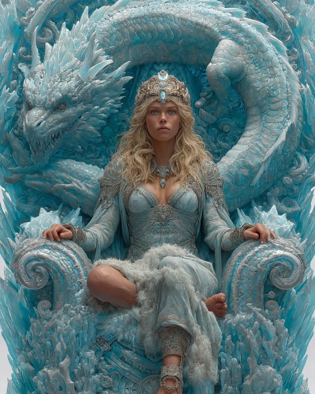 Freyja, Norse Ice Goddess: Epic Fantasy Illustration