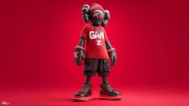 3D Robot in Streetwear Style Digital Art