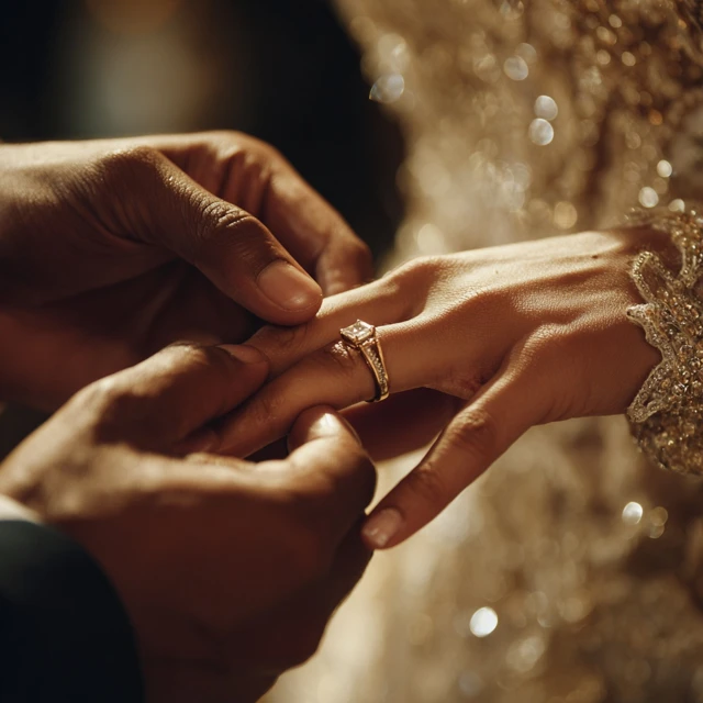 Wedding Ring Ceremony Romantic Close Up