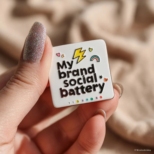 Social Battery Enamel Pin Cute Accessory Gift