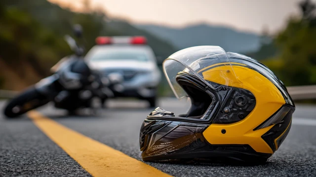 Car Motorcycle Accident Scene