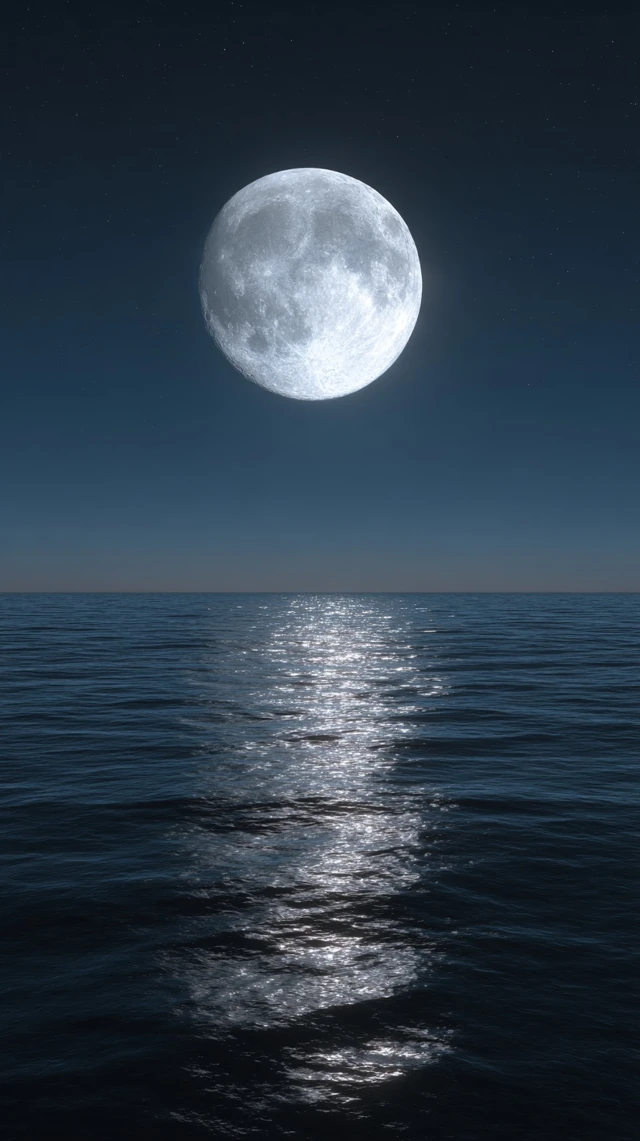 Moonlight Over Ocean A Beautiful Night Scene