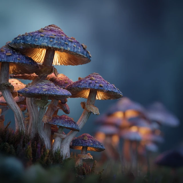 Fantasy Mushrooms in a Natural Setting
