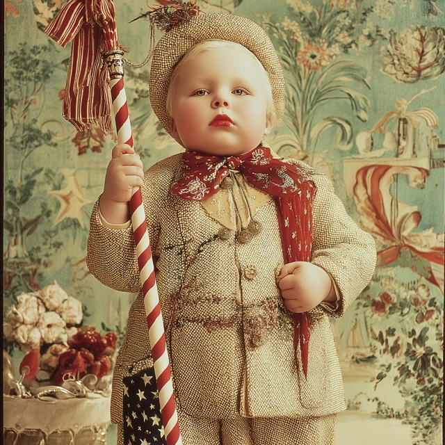 American Child Illustration in Botero Style