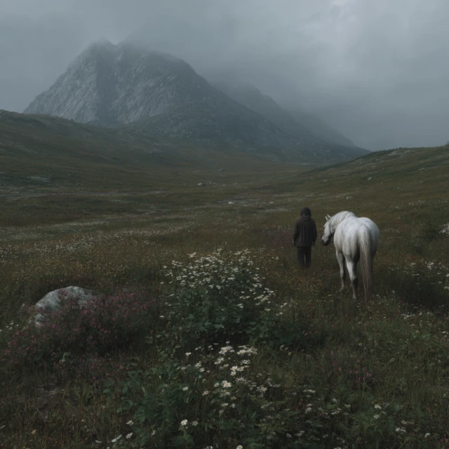 Man and Horse in a Mountain Landscape