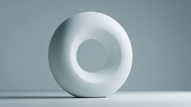 White Torus Shape Smooth Design with Depth