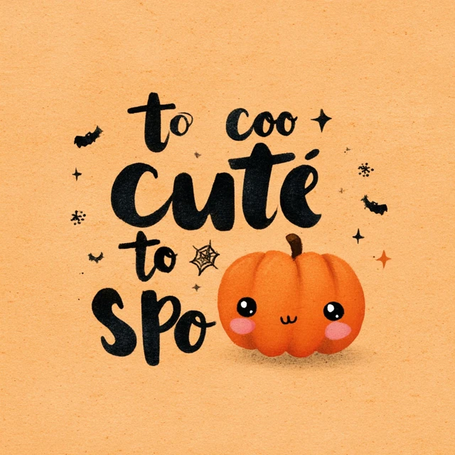 Cute Halloween Too Cute to Spook Pumpkin