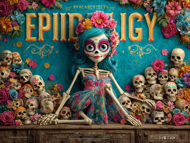 Epidemiology Sugar Skull Day of the Dead Poster