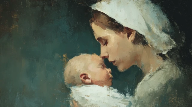 Mother and Child Painting A Tender Moment