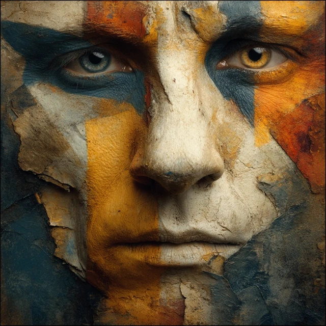 Painted Face Abstract Portrait Art