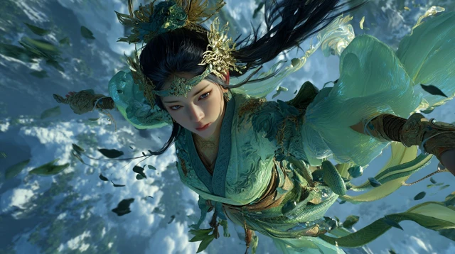 Nu Wa Chinese Goddess Repairing the Sky Epic Scene