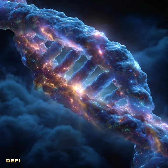 Cosmic DNA Galaxy Nebula Logo Art