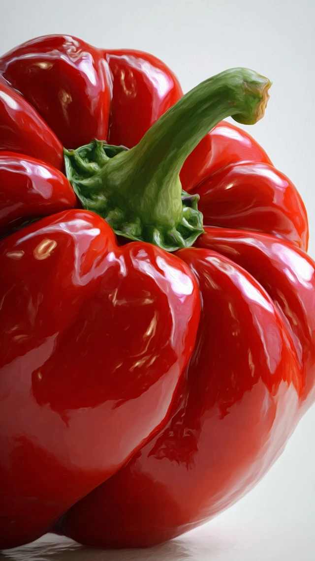 Large Red Pepper Close Up Apple Style
