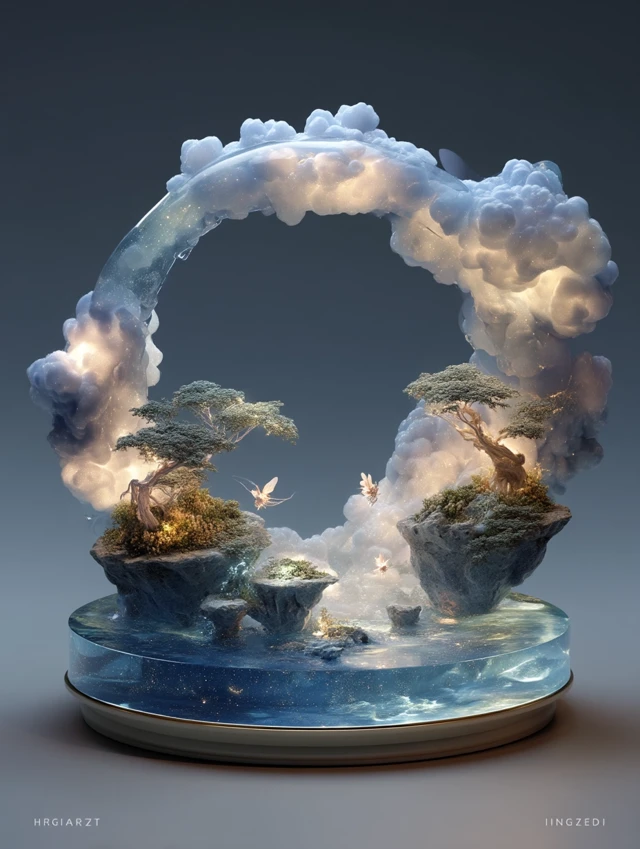Cloud Arch Sky Realm Miniature Scene