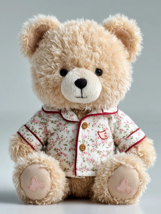 Cute Teddy Bear in Pajamas Product Photography