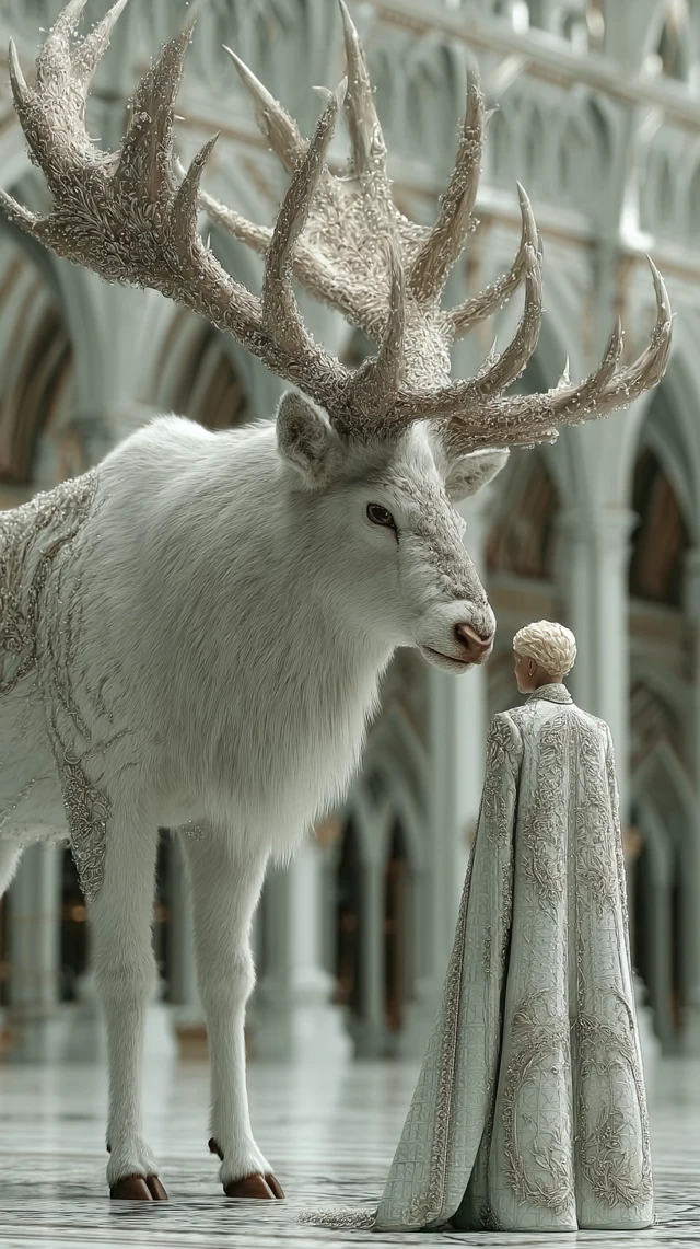 Dior Stag and Woman Cinematic Fantasy Art