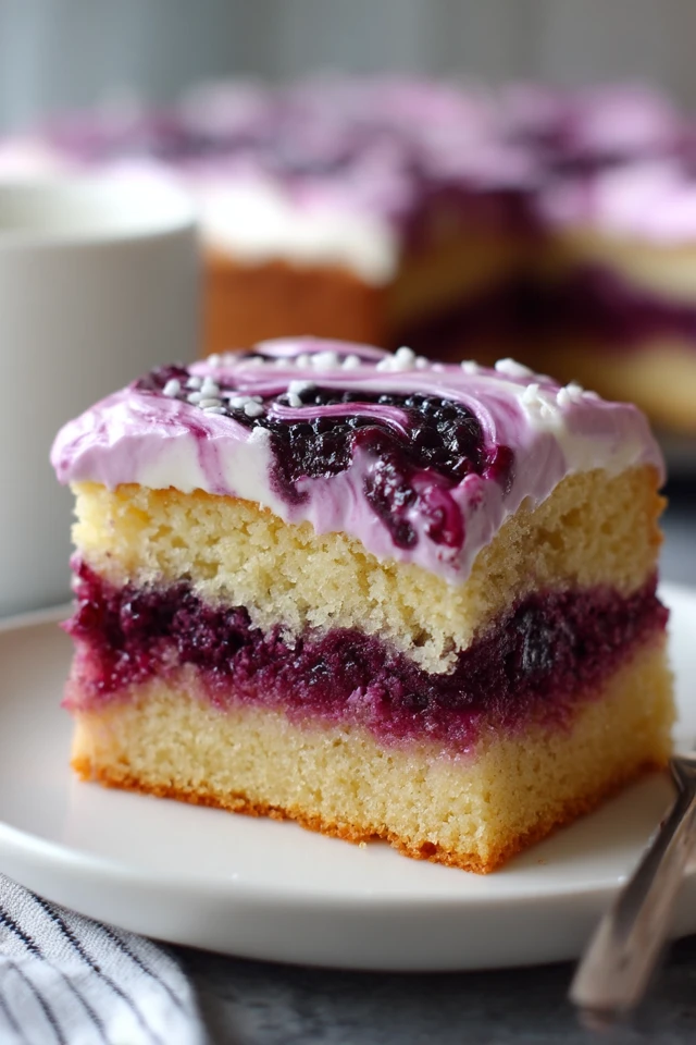 Blackberry Lavender Swirl Sheet Cake Delicious Dessert