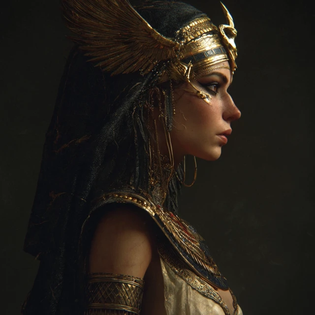 Egyptian Goddess Portrait Hyperrealistic Digital Art