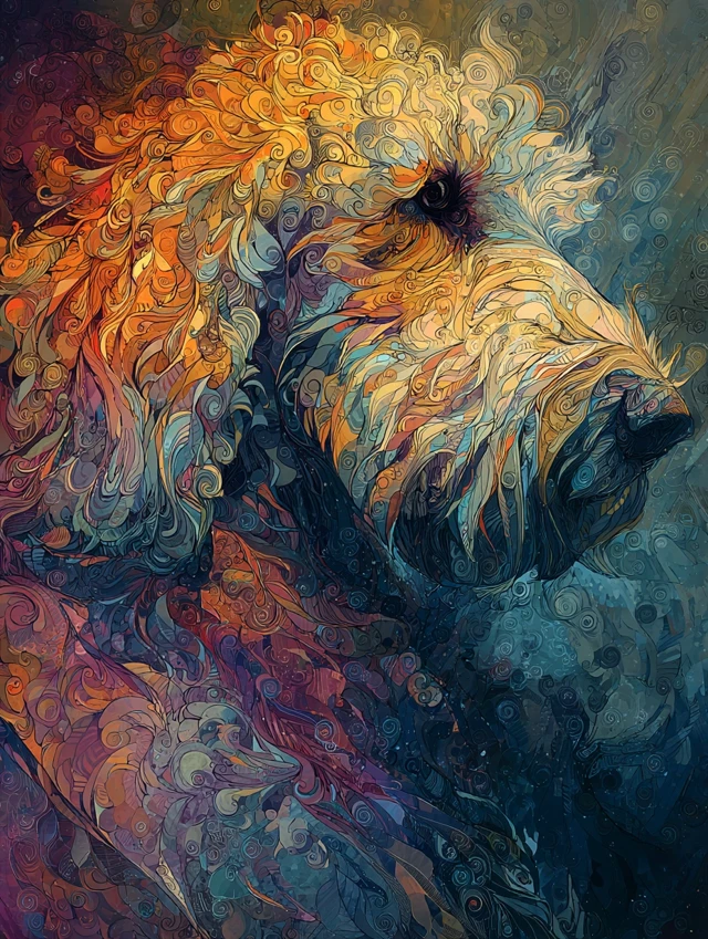 Golden Labradoodle Art Muted Tones