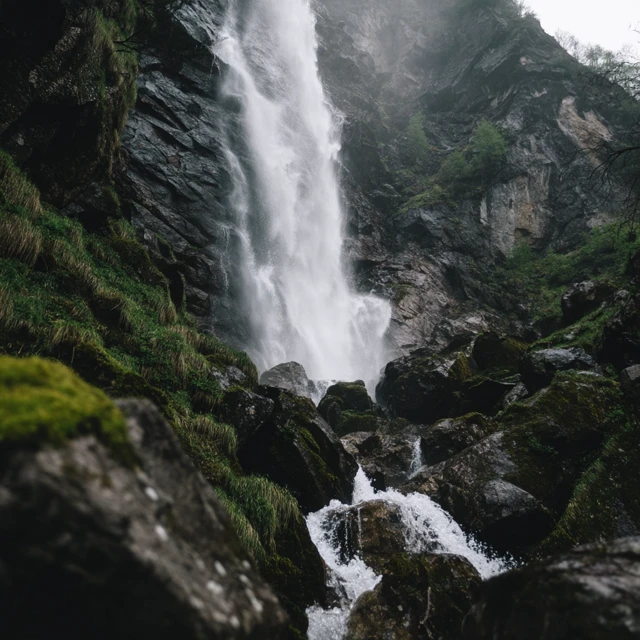 Beautiful Waterfall Close Up Nature Photography
