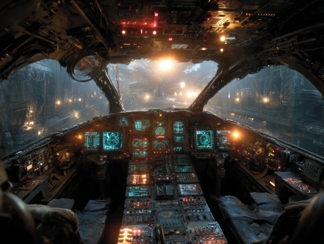 Retro Futuristic Cockpit UI Design